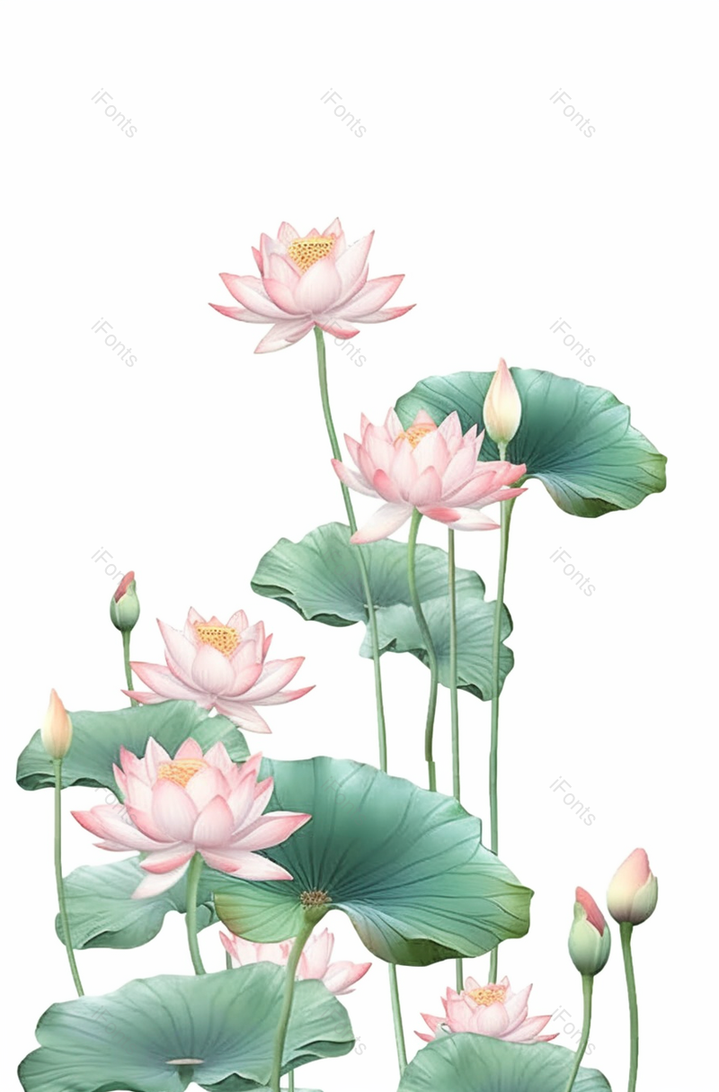 白色简约中国风荷花插画背景,插画/手绘图,插画/手绘图库,插画/手绘图下载,插画/手绘